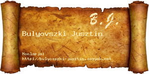 Bulyovszki Jusztin névjegykártya